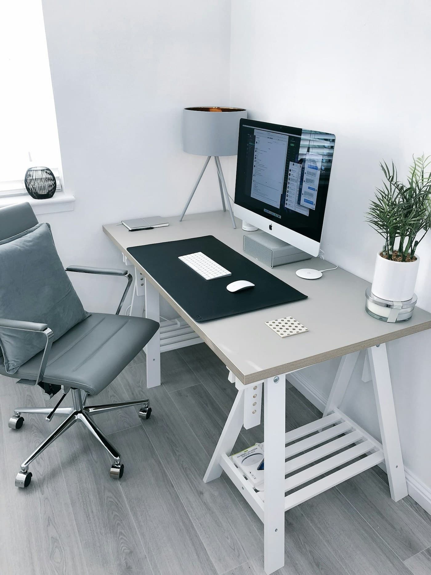 A quiet, minimal desk workspace